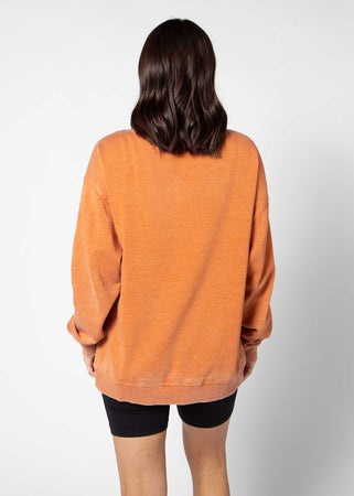 Texas Longhorns Orientation Burnout Crew Sweatshirt in Burnt Orange