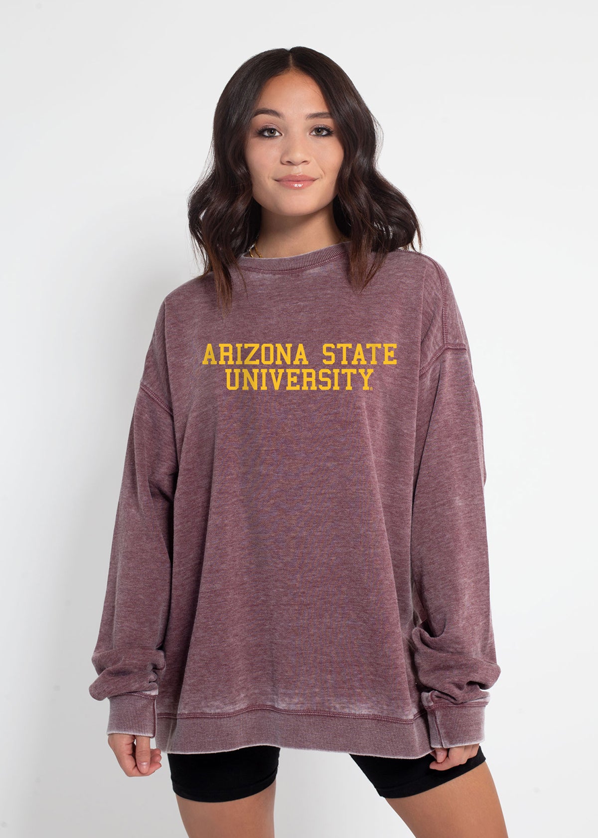 Campus Crew Sweatshirt Arizona State Sun Devils in Merlot – chicka-d