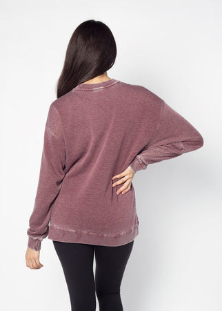 Florida State Seminoles Orientation Burnout Crew Sweatshirt in Merlot
