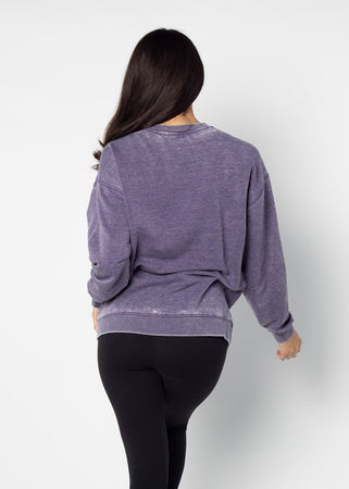 LSU Tigers Orientation Burnout Crew Sweatshirt in Grape