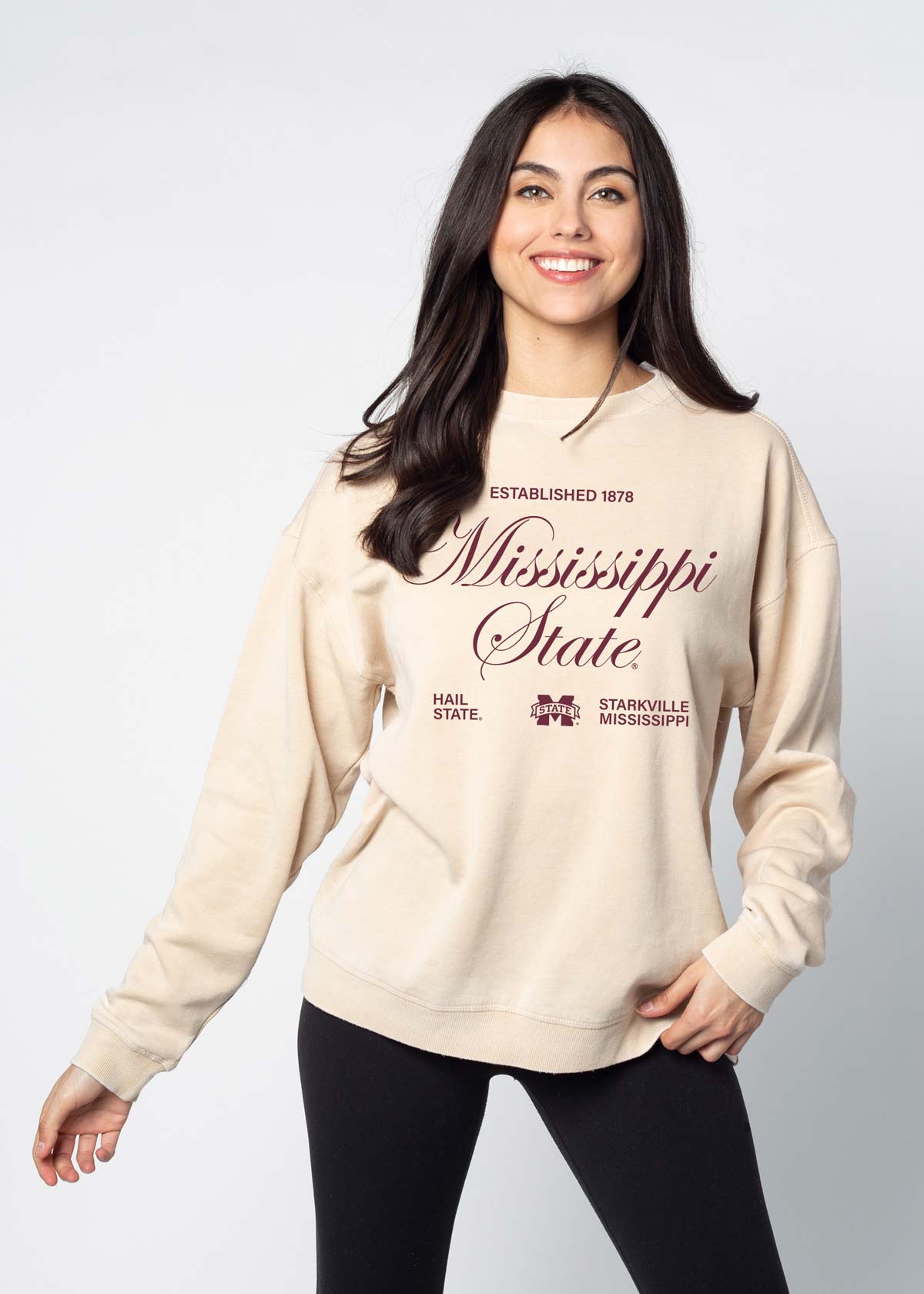 Mississippi State Bulldogs Orientation Burnout Crew Sweatshirt in