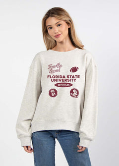 Florida State Seminoles oversized womens Old School Crew sweatshirt