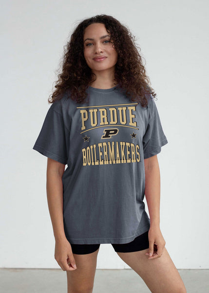 Purdue Boilermakers Burnout Crew Pullover - Oversized Fleece Sweatshirt For Women & Men, Oatmeal