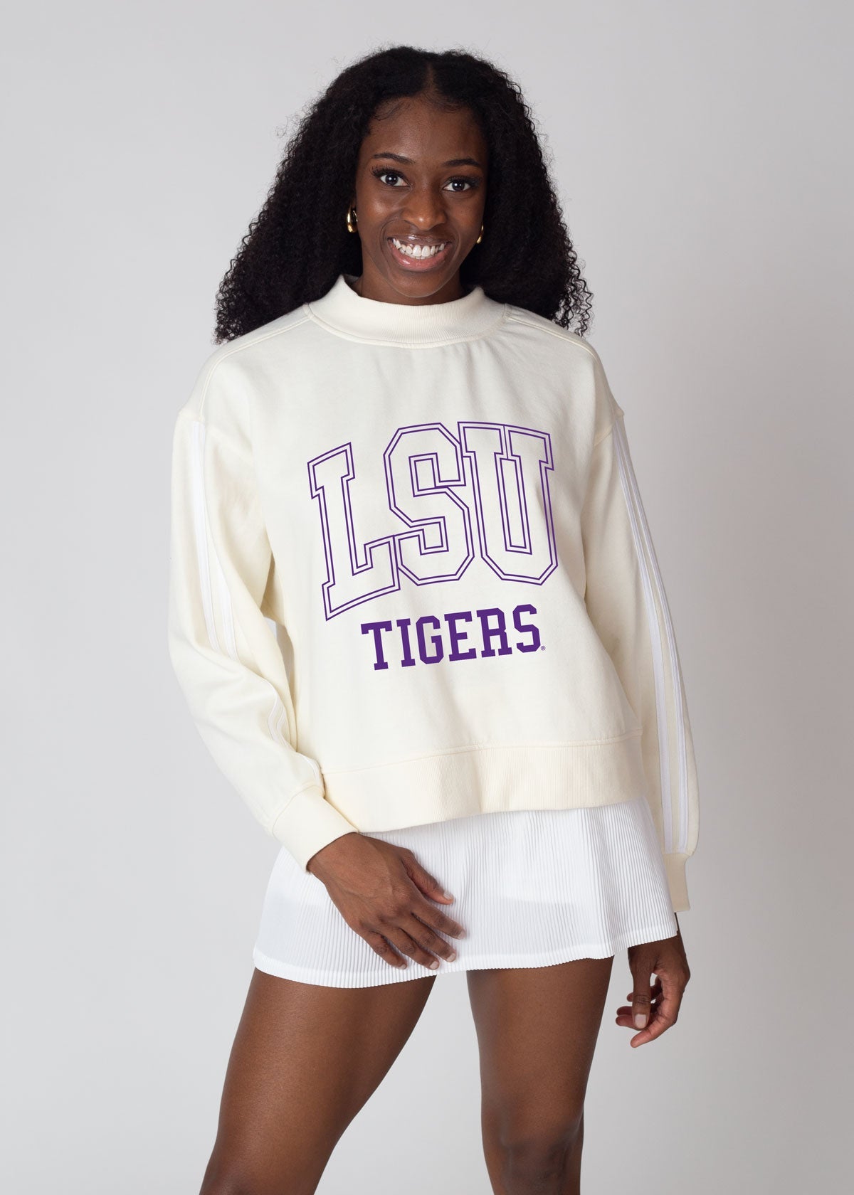 LSU Tigers Lecture Varsity Mock-Neck S / White LSU Tigers Lecture Varsity Mock-Neck S / White
