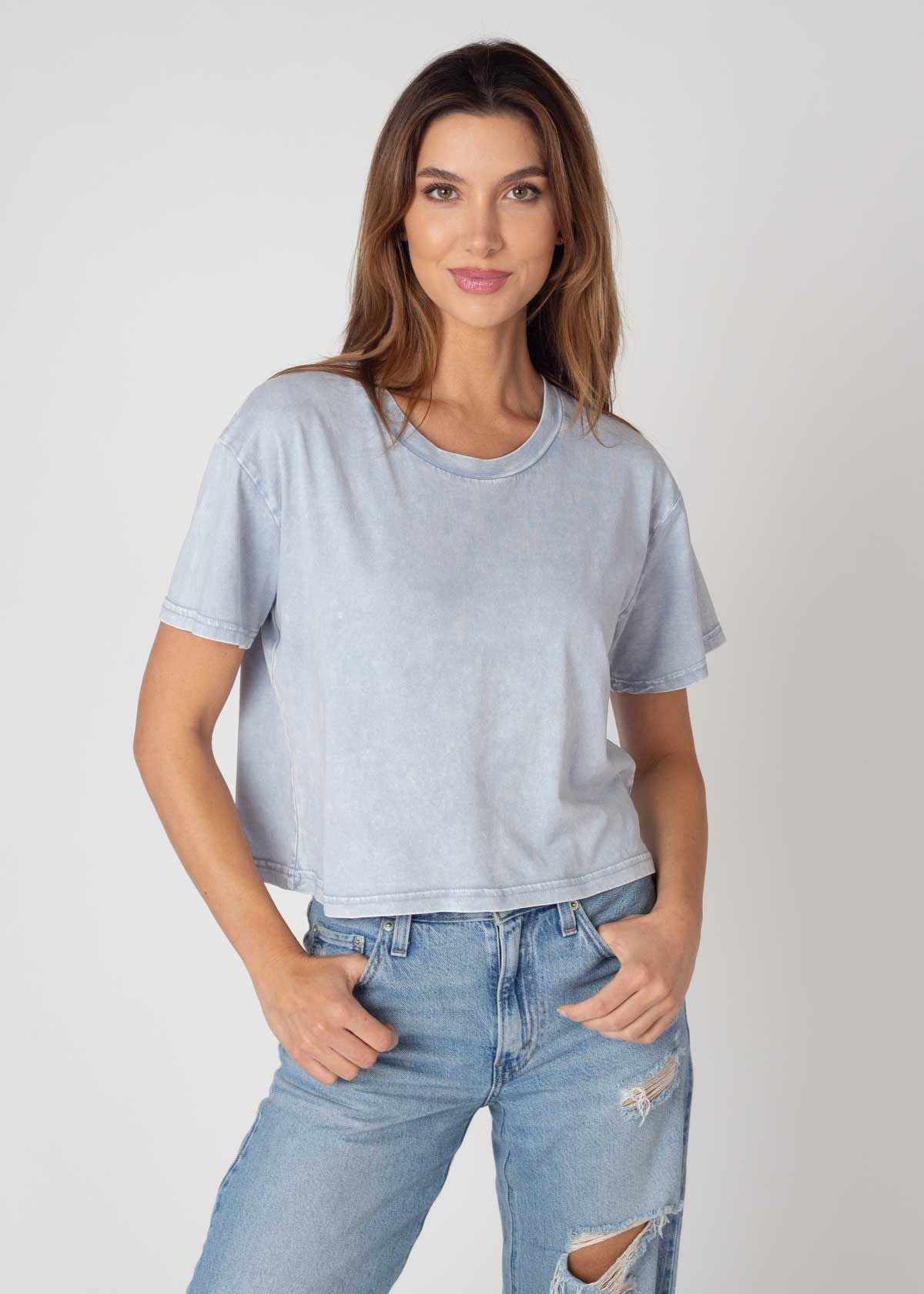Short 'n Sweet Tee in Faded Denim – chicka-d - Main Image