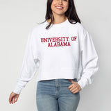 Corded Boxy Pullover Alabama Crimson Tide in White