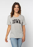 Chicka-D NCAA Iowa Hawkeyes Women's Cozy Fleece Tunic Hoodie - Heather Grey, Size Large