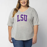 V-Happy Jersey LSU Tigers in Heather Grey