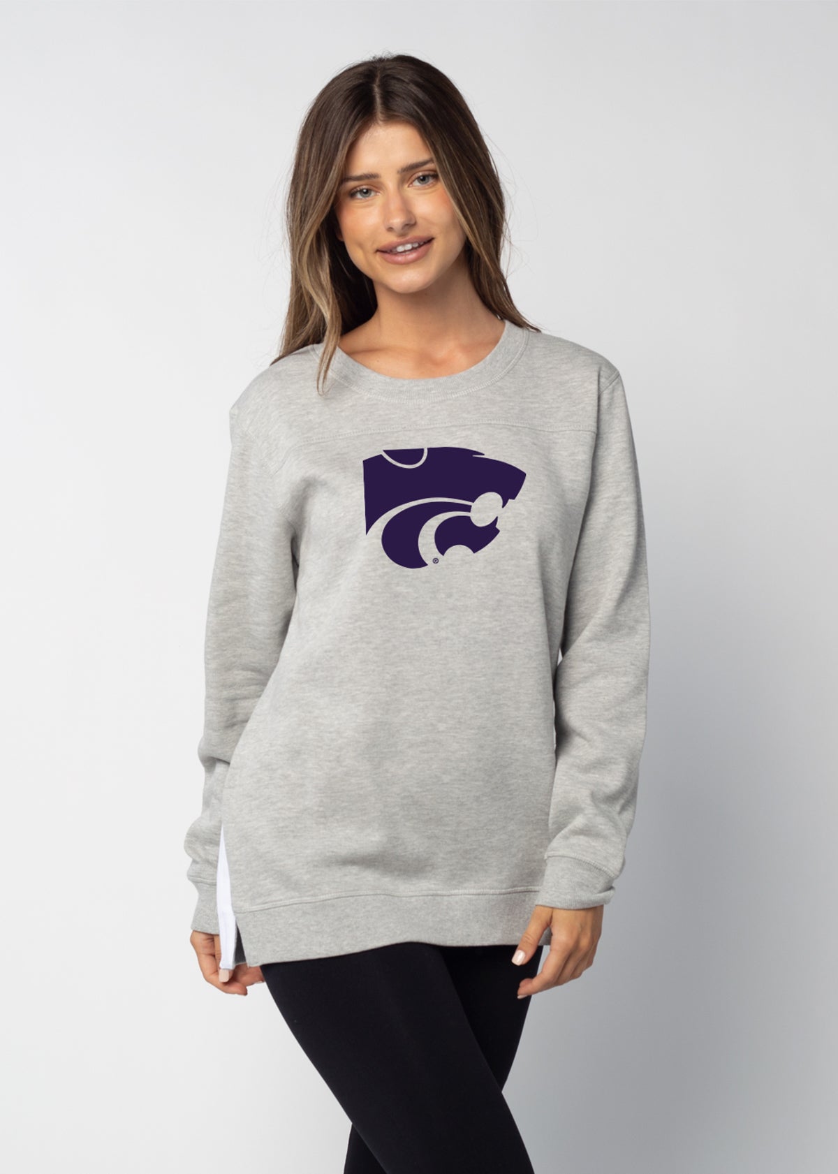 Back To Basics Tunic Kansas State Wildcats in Heather Grey