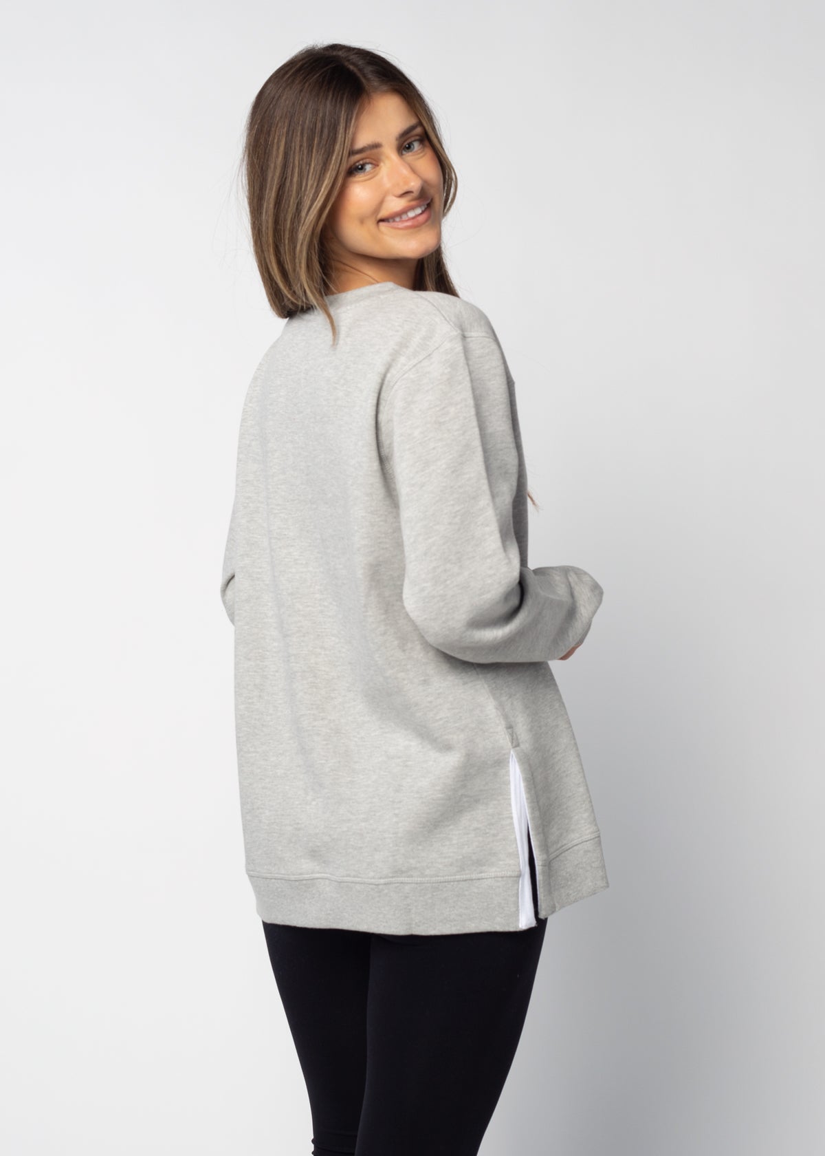 Back To Basics Tunic Purdue Boilermakers in Heather Grey