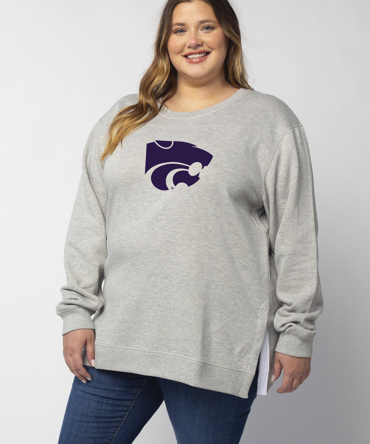 Back To Basics Tunic Kansas State Wildcats in Heather Grey