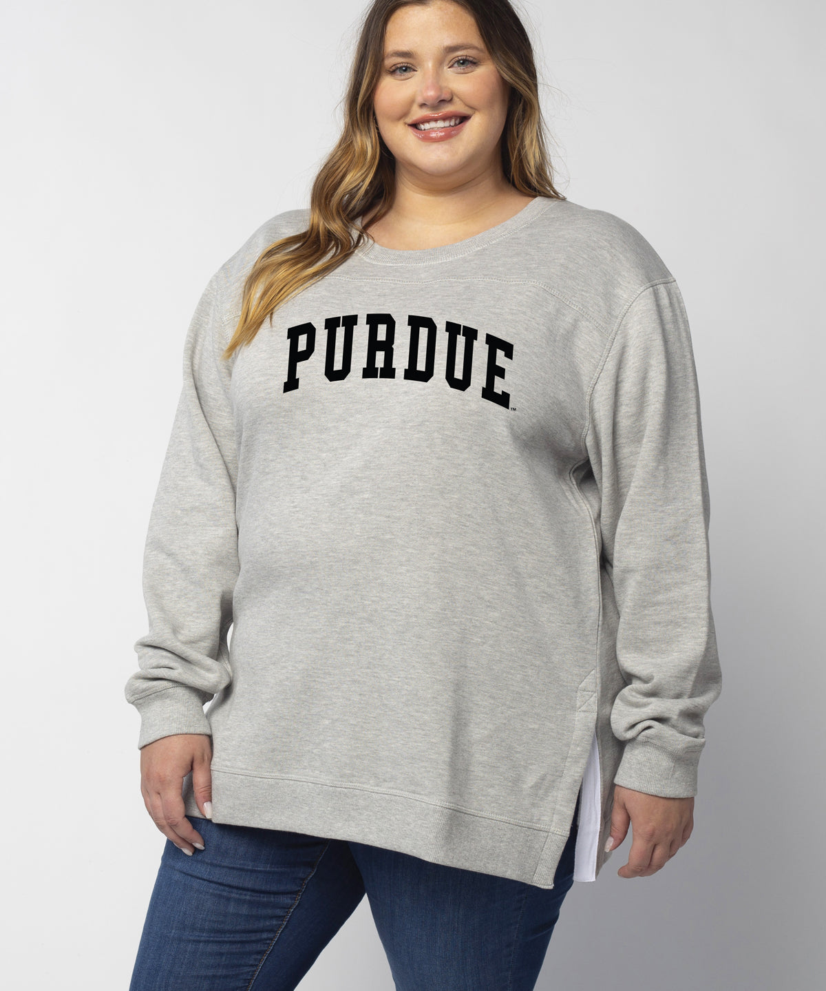 Back To Basics Tunic Purdue Boilermakers in Heather Grey