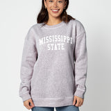 Warm Up Crew Sweatshirt Mississippi State Bulldogs in Merlot