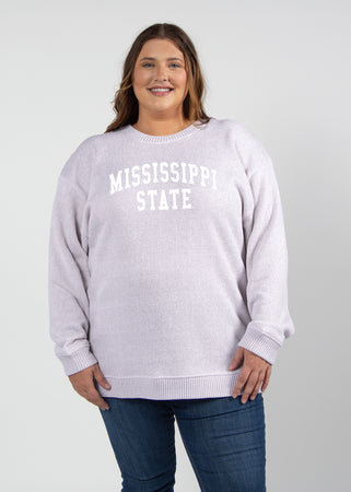 Warm Up Crew Sweatshirt Mississippi State Bulldogs in Merlot