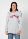 Comfy V-Neck Tunic Ohio State Buckeyes in Heather Grey