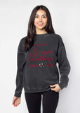 Georgia Bulldogs burnout crewneck sweatshirt for women