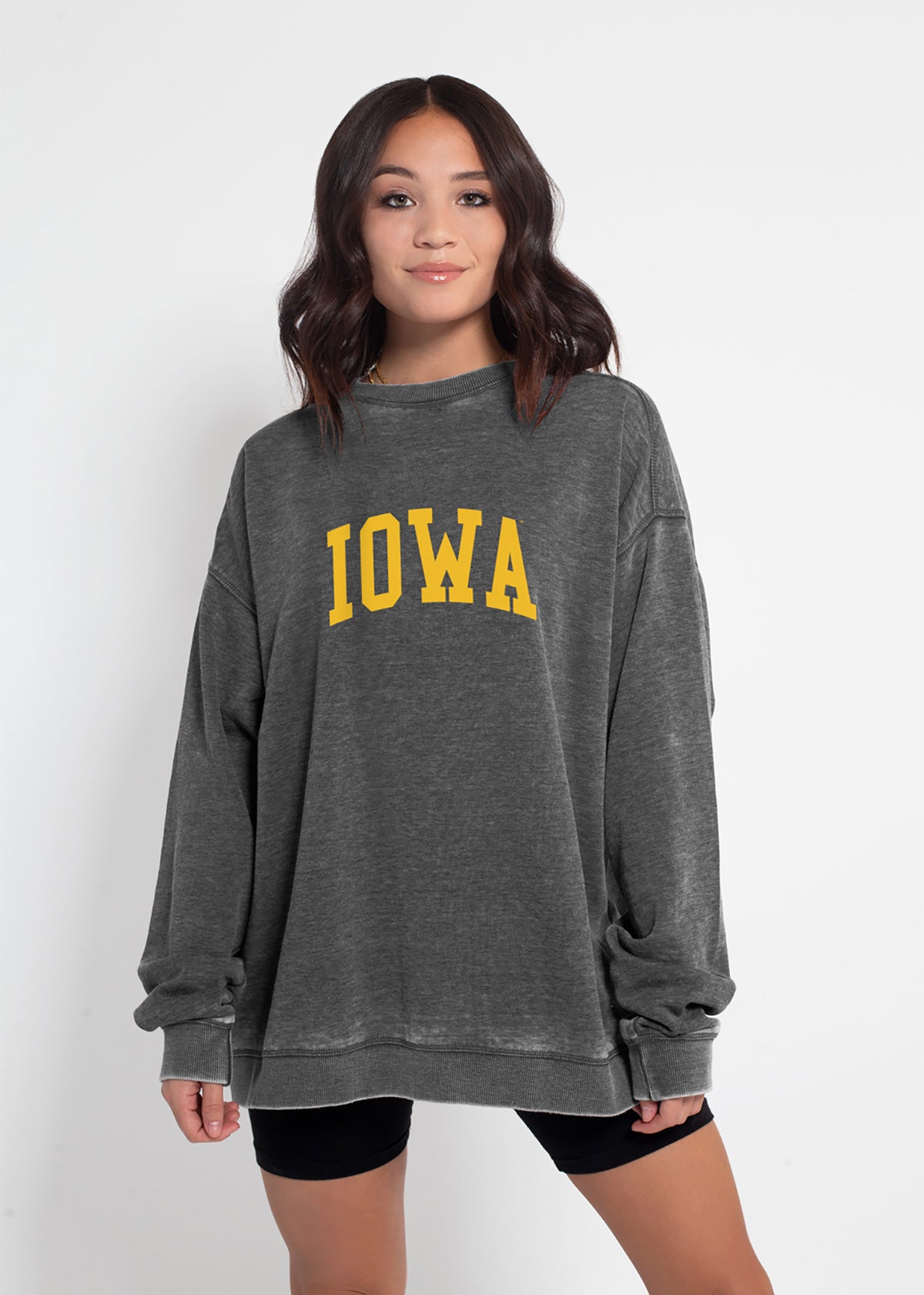 Campus Crew Sweatshirt Iowa Hawkeyes in Charcoal