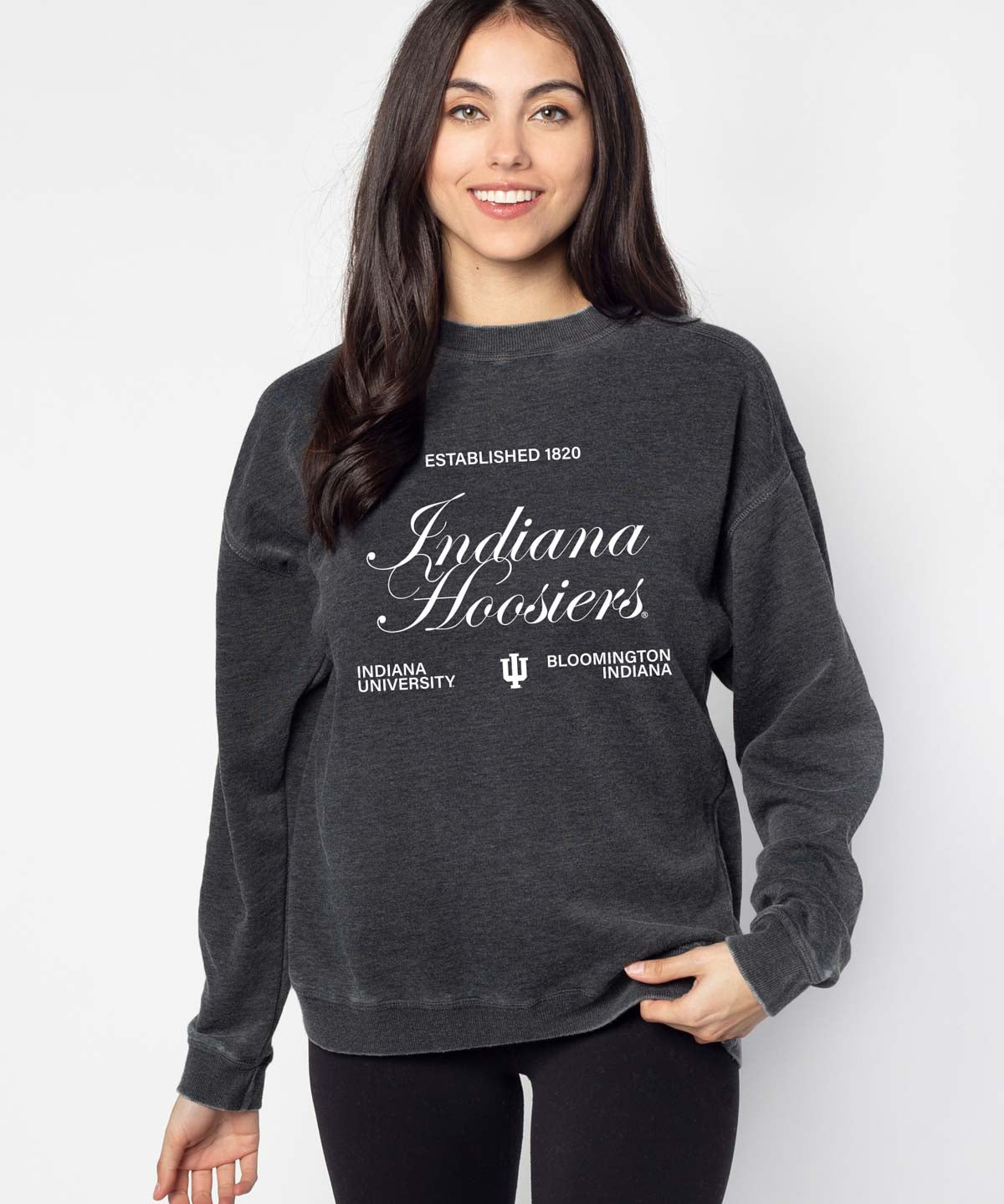 Indiana Hoosiers burnout crewneck sweatshirt for women