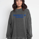 Campus Crew Sweatshirt Kansas Jayhawks in Charcoal