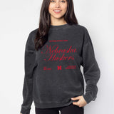 Nebraska Cornhuskers Orientation Burnout Crew Sweatshirt in Charcoal