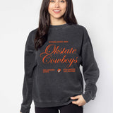 Oklahoma State Cowboys burnout crewneck sweatshirt for women