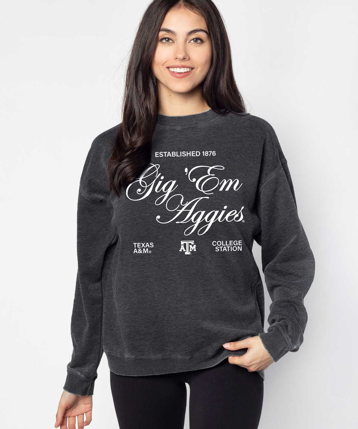 Texas A&M Aggies burnout crewneck sweatshirt for women