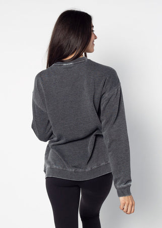 Ohio State Buckeyes Orientation Burnout Crew Sweatshirt in Charcoal