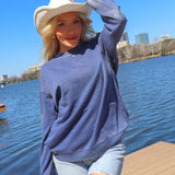 Burnout Crew Sweatshirt with Rhinestone Sleeves