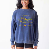 Michigan Wolverines burnout crewneck sweatshirt for women