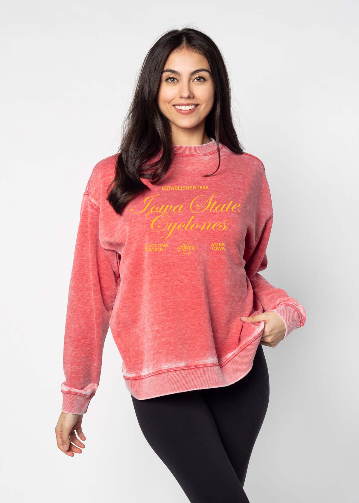 Iowa State Cyclones burnout crewneck sweatshirt for women