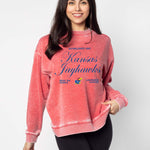 Kansas Jayhawks burnout crewneck sweatshirt for women