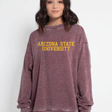 Campus Crew Sweatshirt Arizona State Sun Devils in Merlot
