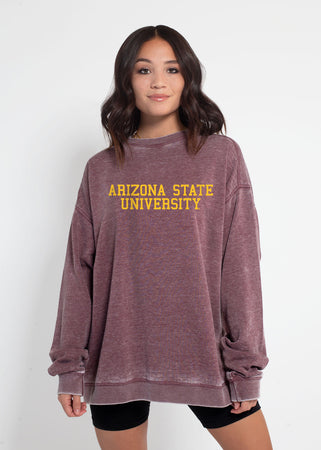 Campus Crew Sweatshirt Arizona State Sun Devils in Merlot