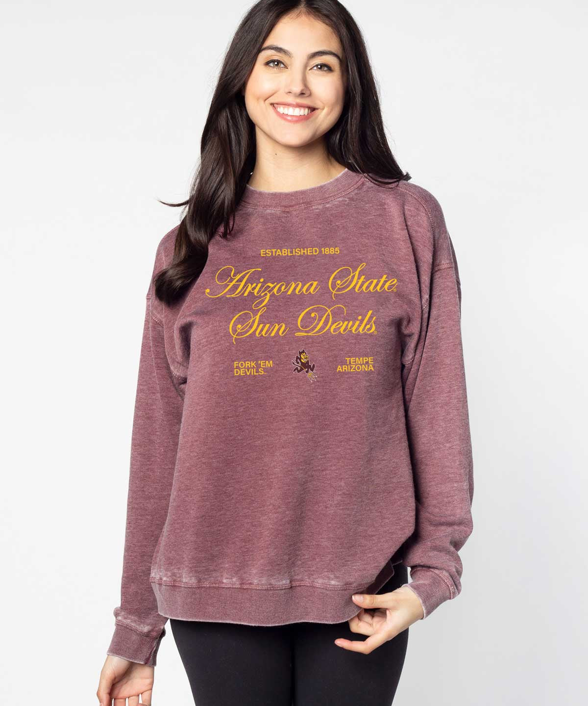 Arizona State Sun Devils burnout crewneck sweatshirt for women
