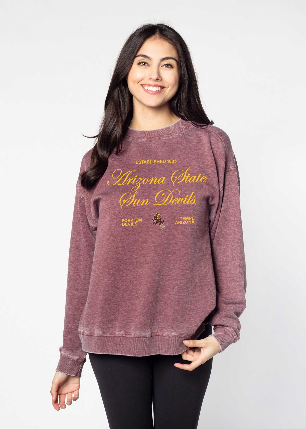 Arizona State Sun Devils burnout crewneck sweatshirt for women