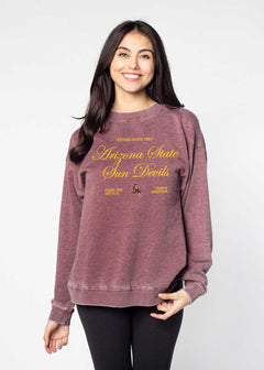 Arizona State Sun Devils burnout crewneck sweatshirt for women