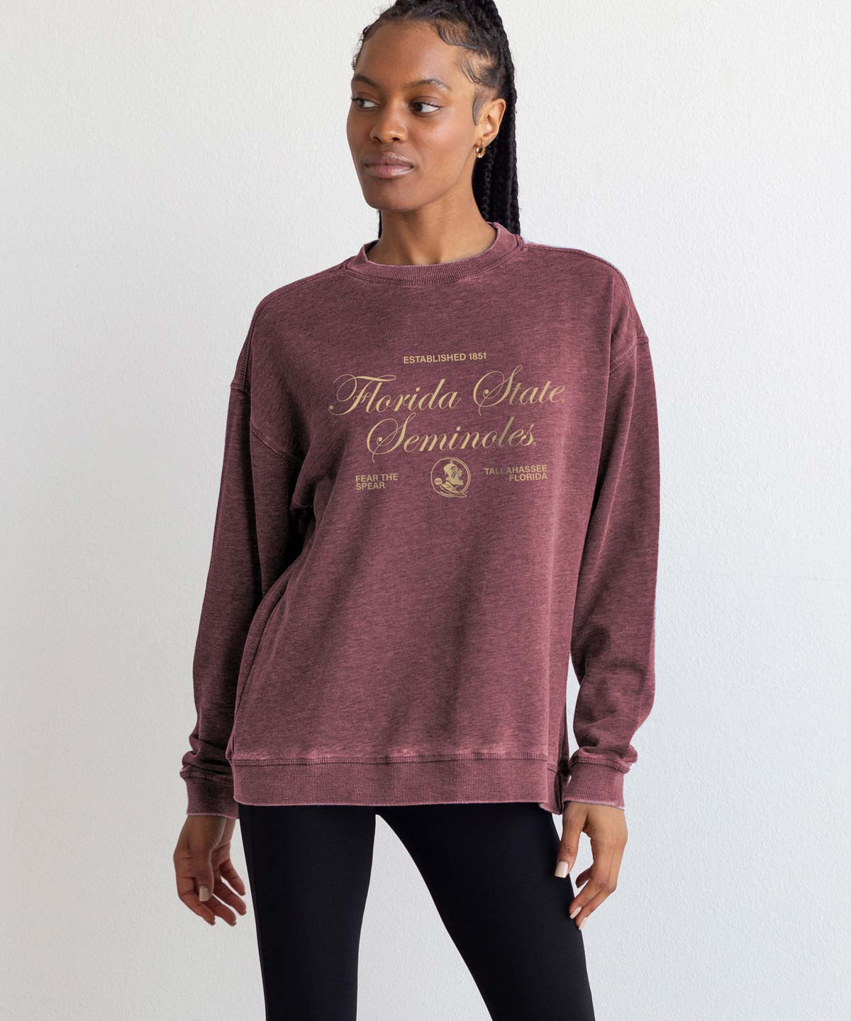 Florida State Seminoles burnout crewneck sweatshirt for women