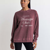 Mississippi State Bulldogs burnout crewneck sweatshirt for women