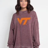 Campus Crew Sweatshirt Virginia Tech Hokies in Merlot