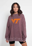 Campus Crew Sweatshirt Virginia Tech Hokies in Merlot