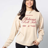Alabama Crimson Tide Orientation Burnout Crew Sweatshirt in Oatmeal