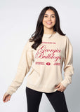 Georgia Bulldogs Orientation Burnout Crew Sweatshirt in Oatmeal