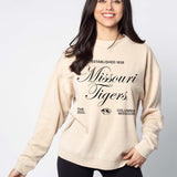 Missouri Tigers Orientation Burnout Crew Sweatshirt in Oatmeal