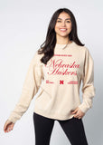 Nebraska Cornhuskers burnout crewneck sweatshirt for women