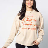 Oklahoma State Cowboys Orientation Burnout Crew Sweatshirt in Oatmeal
