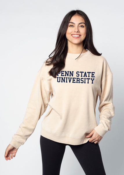 NCAA Florida State Seminoles Women's Campus Crew Pullover – Oatmeal, Medium, Burnout Fleece