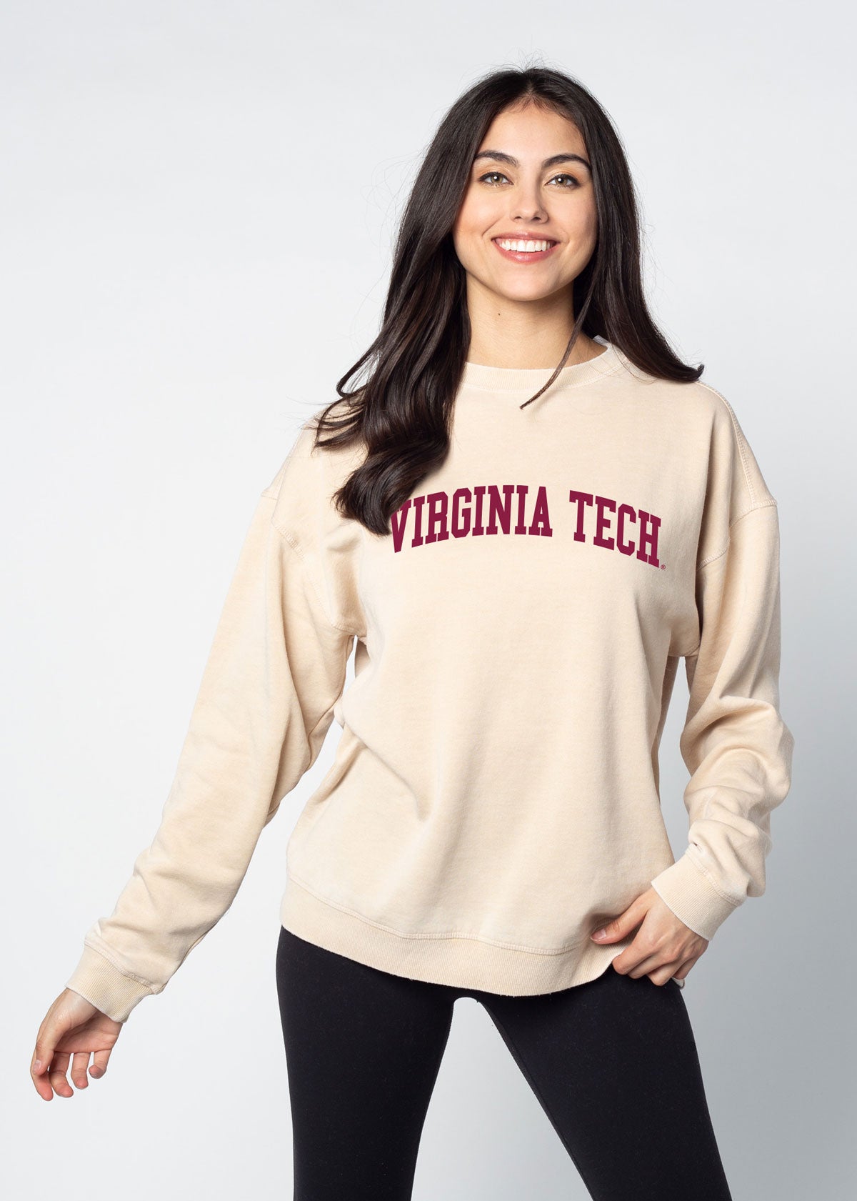 Virginia Tech Oatmeal Campus Crew Sweatshirt