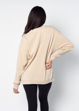 Ohio State Buckeyes Orientation Burnout Crew Sweatshirt in Oatmeal