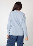 West Virginia Mountaineers Orientation Burnout Crew Sweatshirt in Faded Denim
