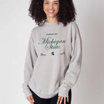 Michigan State Spartans burnout crewneck sweatshirt for women